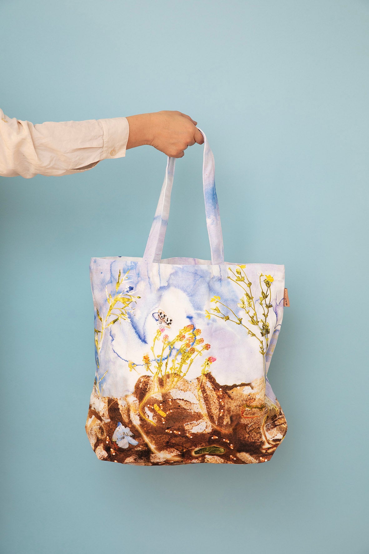 Tote bag med Sortplettet Blåfugl