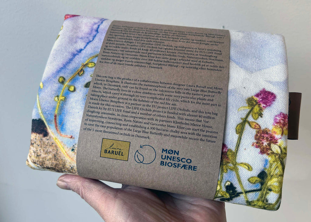 Tote bag med Sortplettet Blåfugl